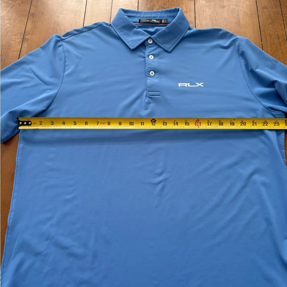 Men’s Light/ royal  Blue RLX Polo Performance Polo Shirt men’s large tour logo